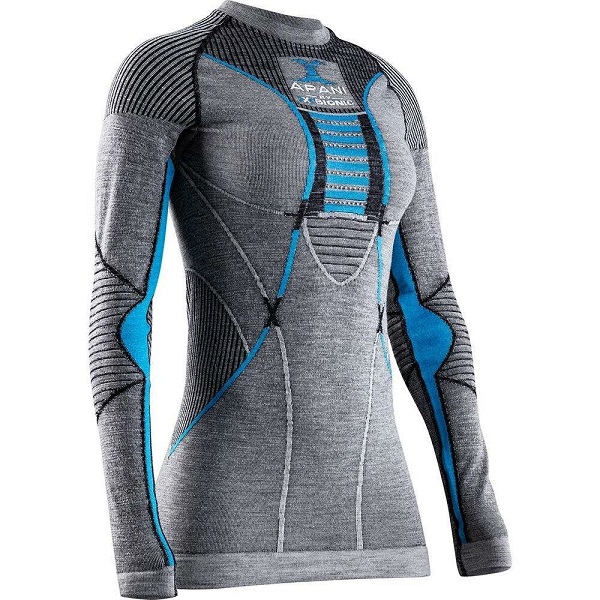 

Термолонгслив X-Bionic Apani 4.0 Merino Round Neck Lg Sl Wmn, black/grey/turquoise, L, Apani 4.0 Merino Shirt Round Neck Lg Sl Women