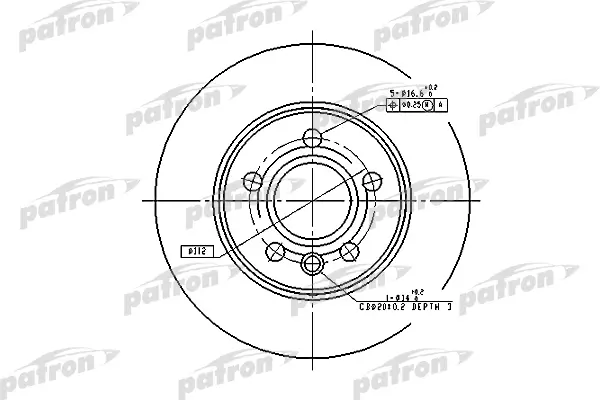 

Диск Тормозной Задний Vw Transporter Iv C Бортовой Платформой 90-03, Tra Patron Pbd4047 PA