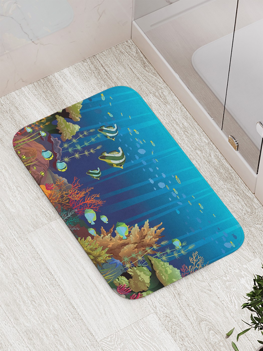 

Коврик противоскользящий для ванной, сауны, бассейна, 77х52 см bath_64064 JoyArty