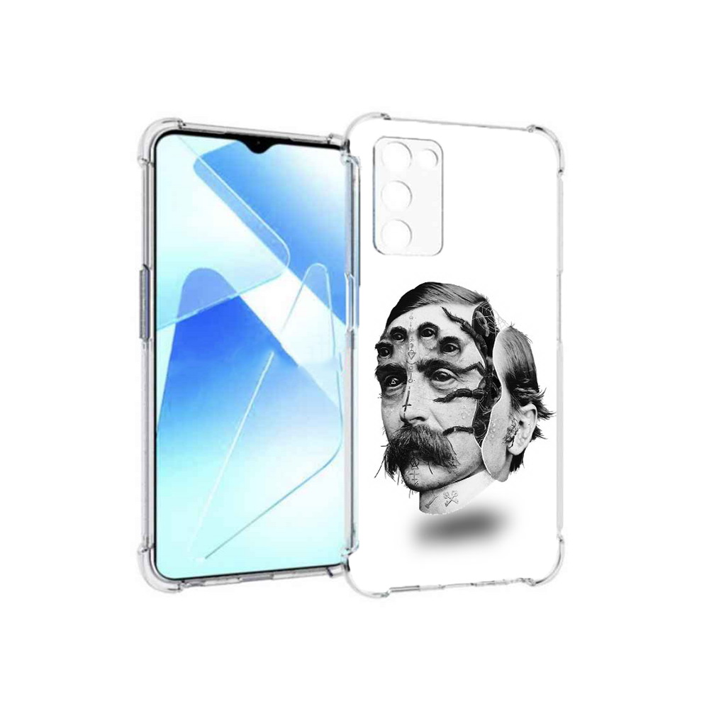 

Чехол MyPads Tocco для Infinix Zero X Pro страшное лицо мужчины, Прозрачный, Tocco