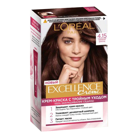 Краска для волос L'Oreal Paris Excellence Creme 4.15 морозный шоколад 192 мл