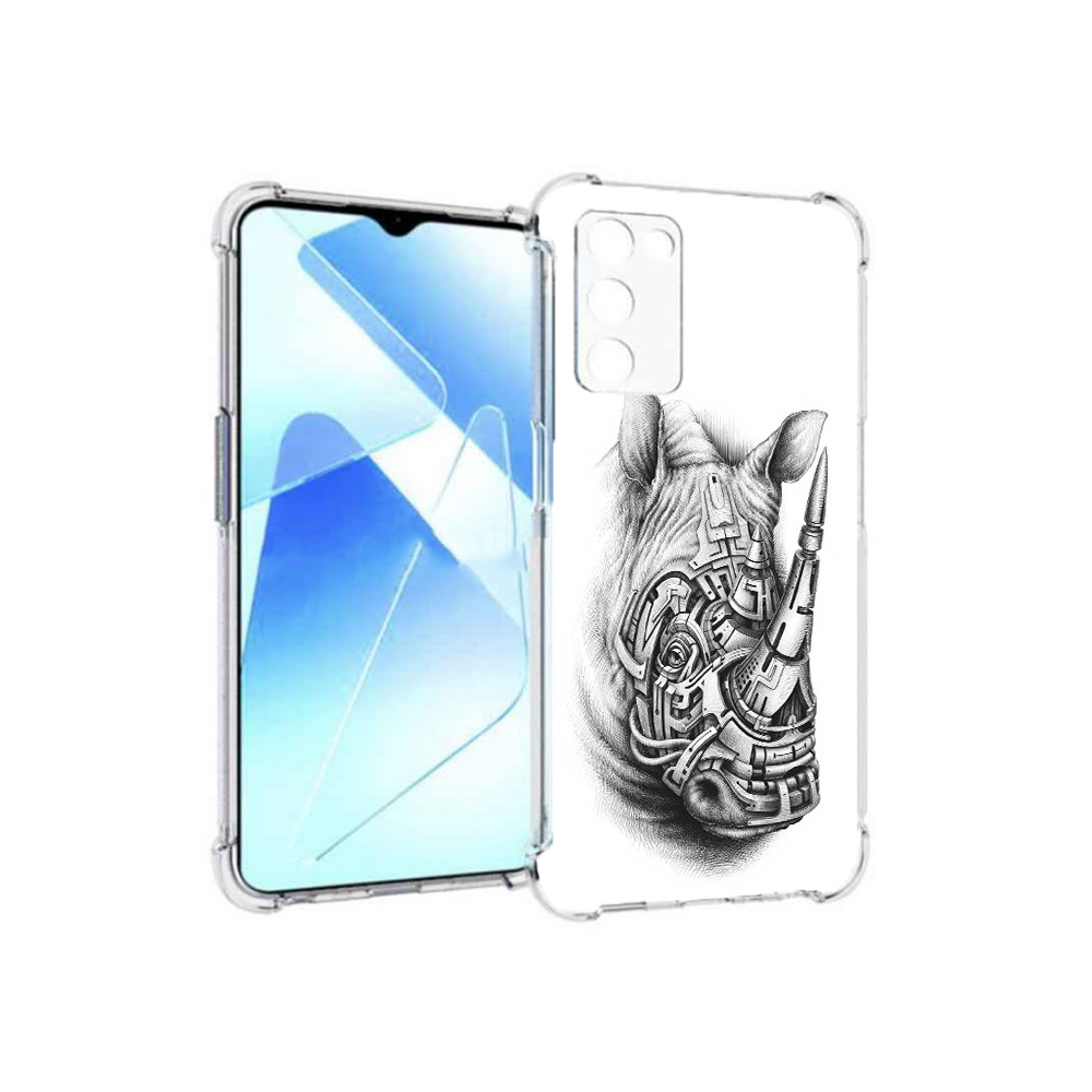 

Чехол MyPads Tocco для Infinix Zero X Pro стальной носорог, Прозрачный, Tocco