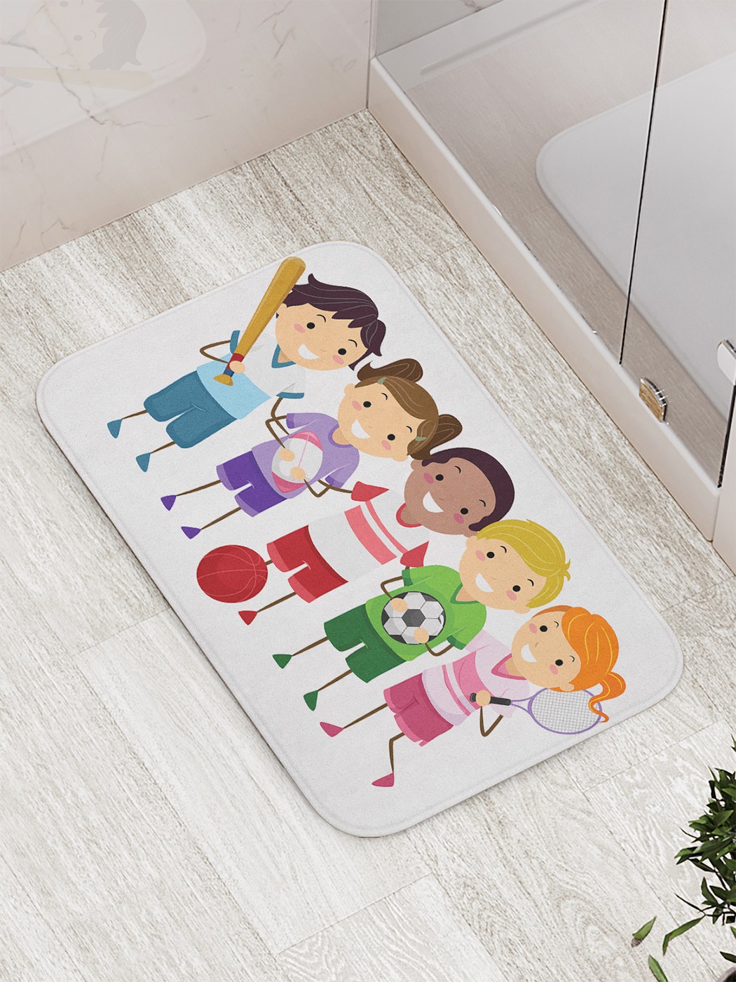

Коврик противоскользящий для ванной, сауны, бассейна, 77х52 см bath_63754 JoyArty