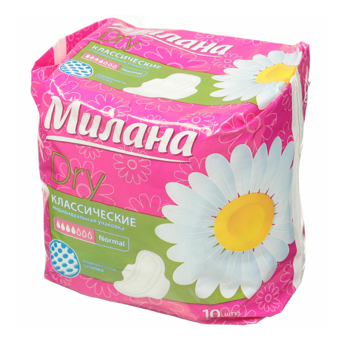 

Прокладки гигиенические Милана Классические Deo Normal Dry 10 шт., Белый