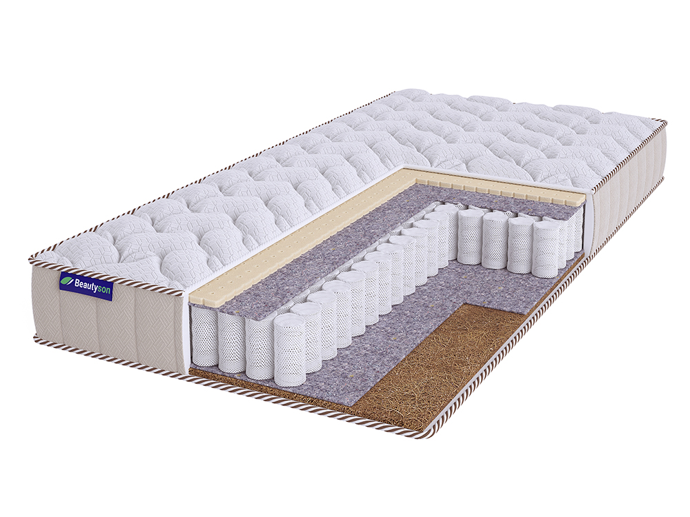 

Матрас BeautySon SPRING Latex Cocos S600 LUX 95х180, Белый, SPRING Lateх Cocos S600 LUх