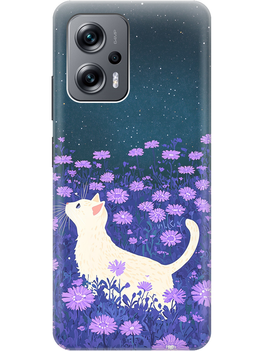

Силиконовый чехол на Poco X4 GT / Xiaomi Redmi Note 11T Pro / 11T Pro+ с принтом 857175, Черный;белый;фиолетовый, 740187712