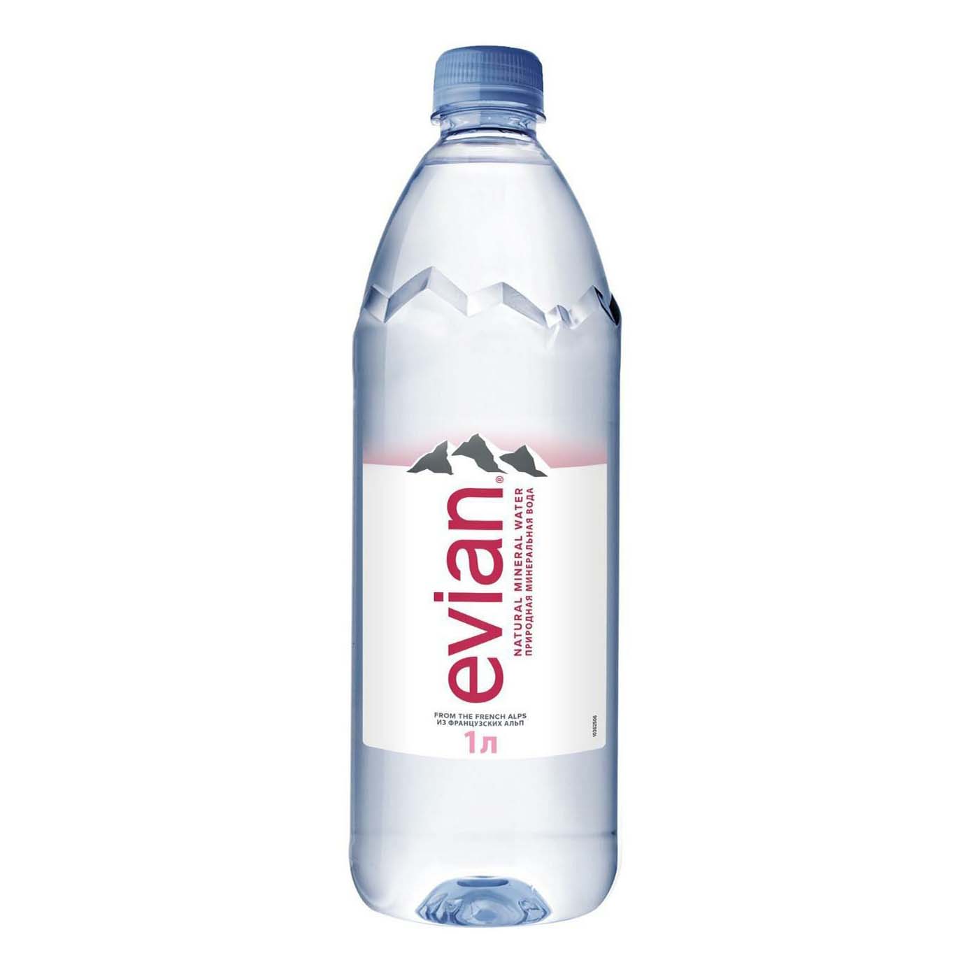 Вода минеральная Evian негазированная 1 л