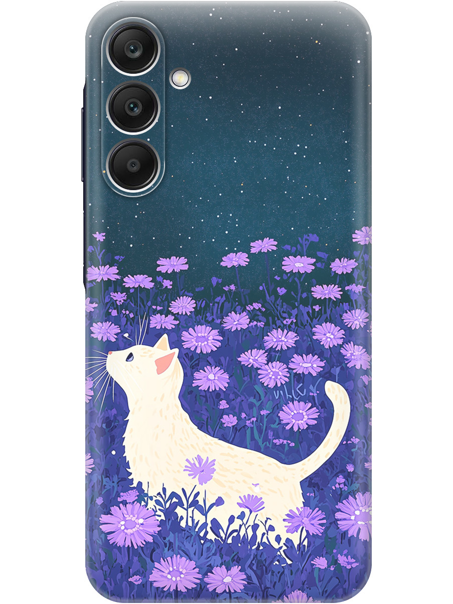 

Силиконовый чехол на Samsung Galaxy A25 с принтом матовый черный 857060, Черный;белый;фиолетовый, 780484412