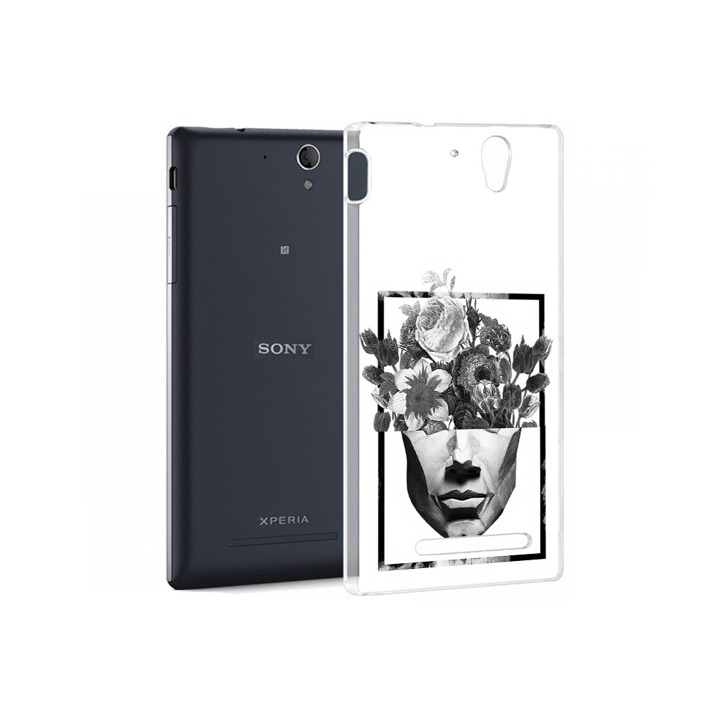 

Чехол MyPads Tocco для Sony Xperia C5 Ultra черно белая ваза в абстракции, Прозрачный, Tocco