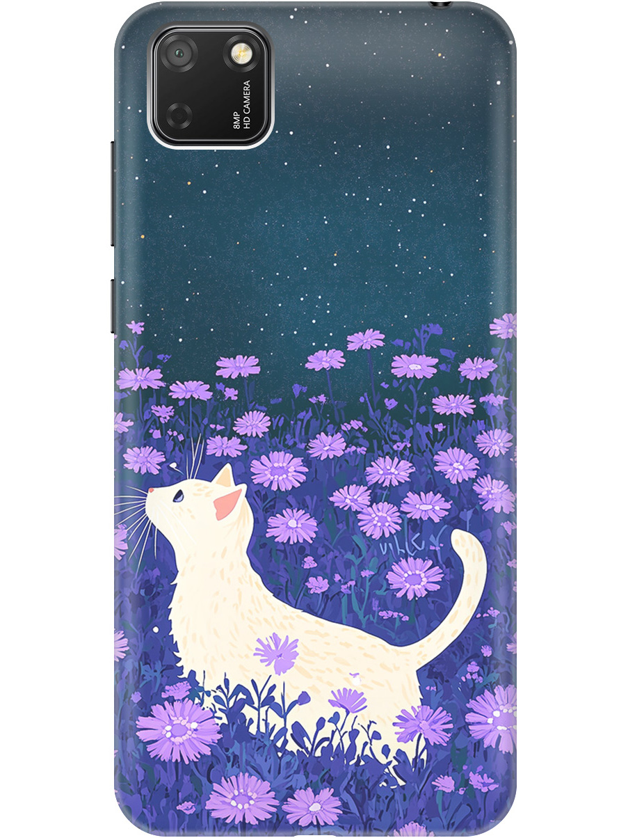 

Силиконовый чехол на Honor 9S / Huawei Y5P с принтом матовый черный 857230, Черный;белый;фиолетовый, 723100912