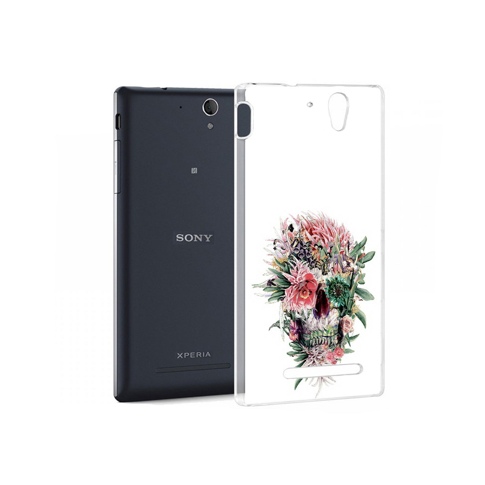 

Чехол MyPads Tocco для Sony Xperia C5 Ultra череп из цветов (PT16261.253.677), Прозрачный, Tocco