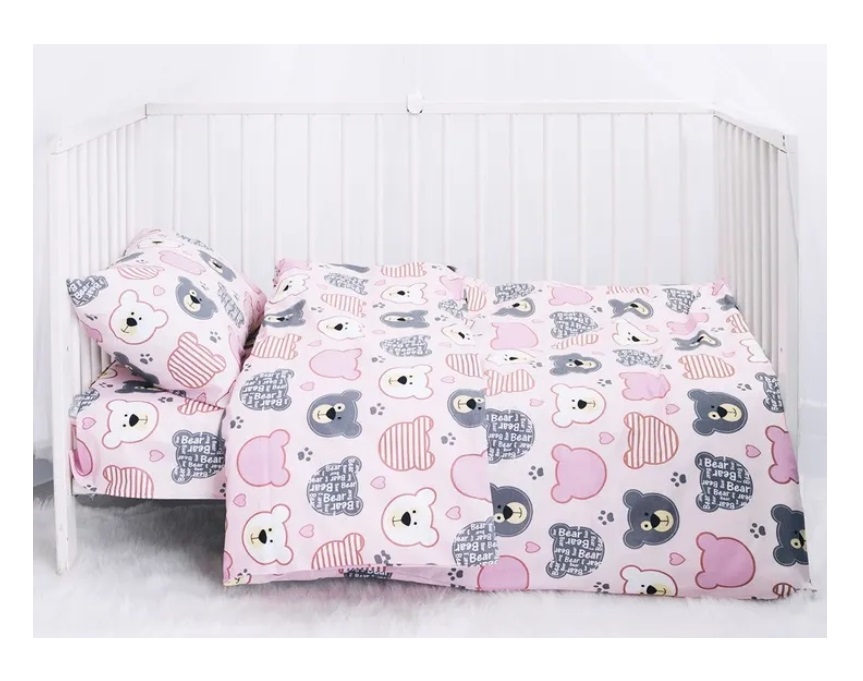 Комплект постельного белья Про Сон Bear, односпальный, бязь, розовый
