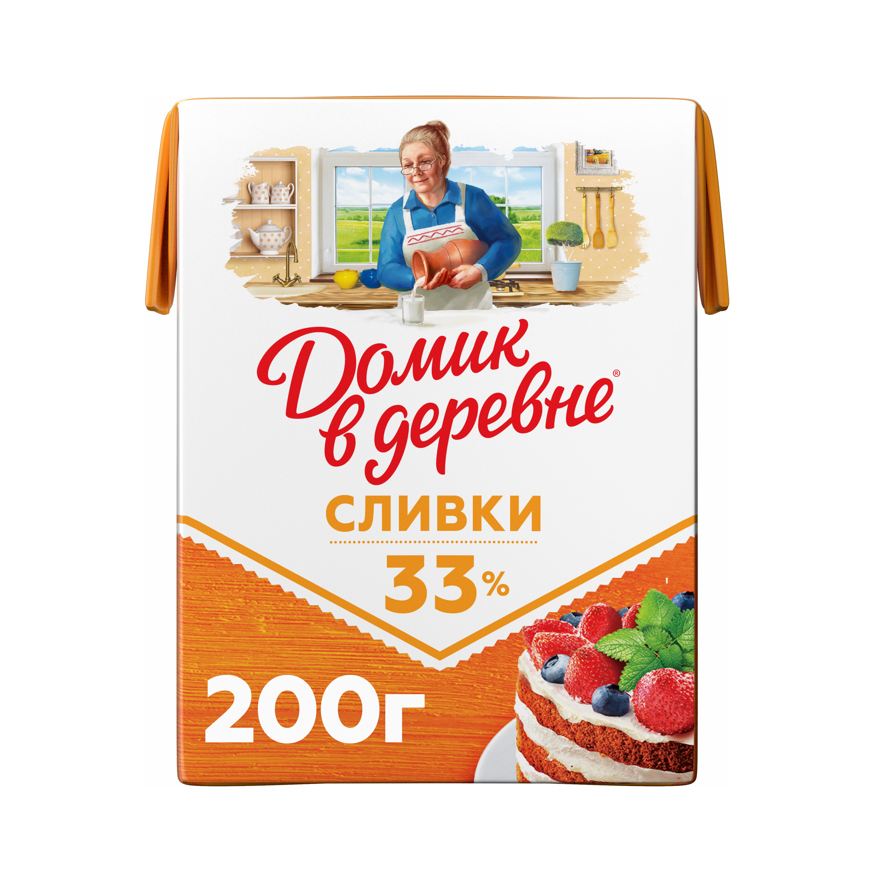 Сливки Домик в Деревне питьевые стерилизованные 33% БЗМЖ 200 мл