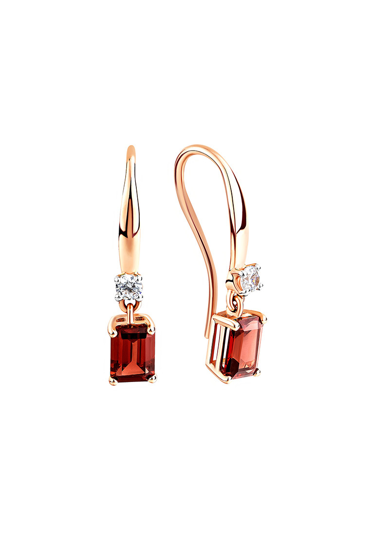 

Серьги из желтого золота с гранатом/фианитом Kari Jewelry СЛ-432186-Гр, СЛ-432186-Гр