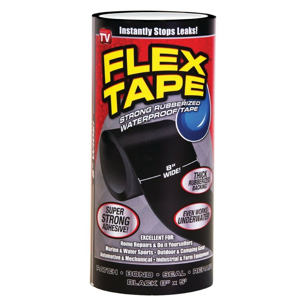 Сверхсильная клейкая лента монтажная водостойкая изолента Flex Tape X0027 черная 20 см лента противоскользящая vintanet extra 20мм х 3м черная