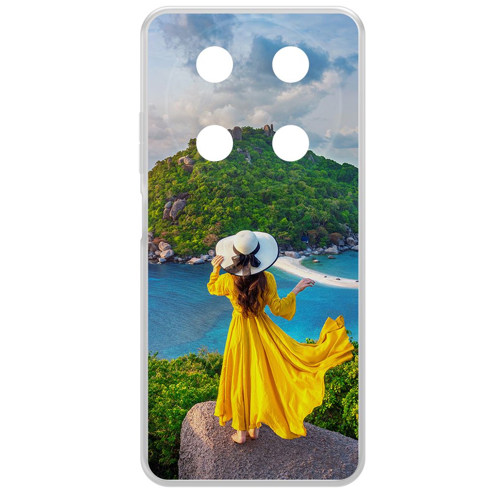 

Чехол-накладка Krutoff Clear Case Платье летнее женское для ITEL RS4, Прозрачный