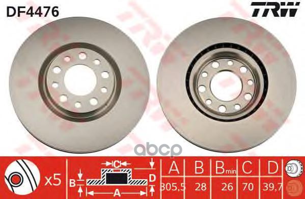 

Диск тормозной ALFA ROMEO 159 передний (1шт.) TRW