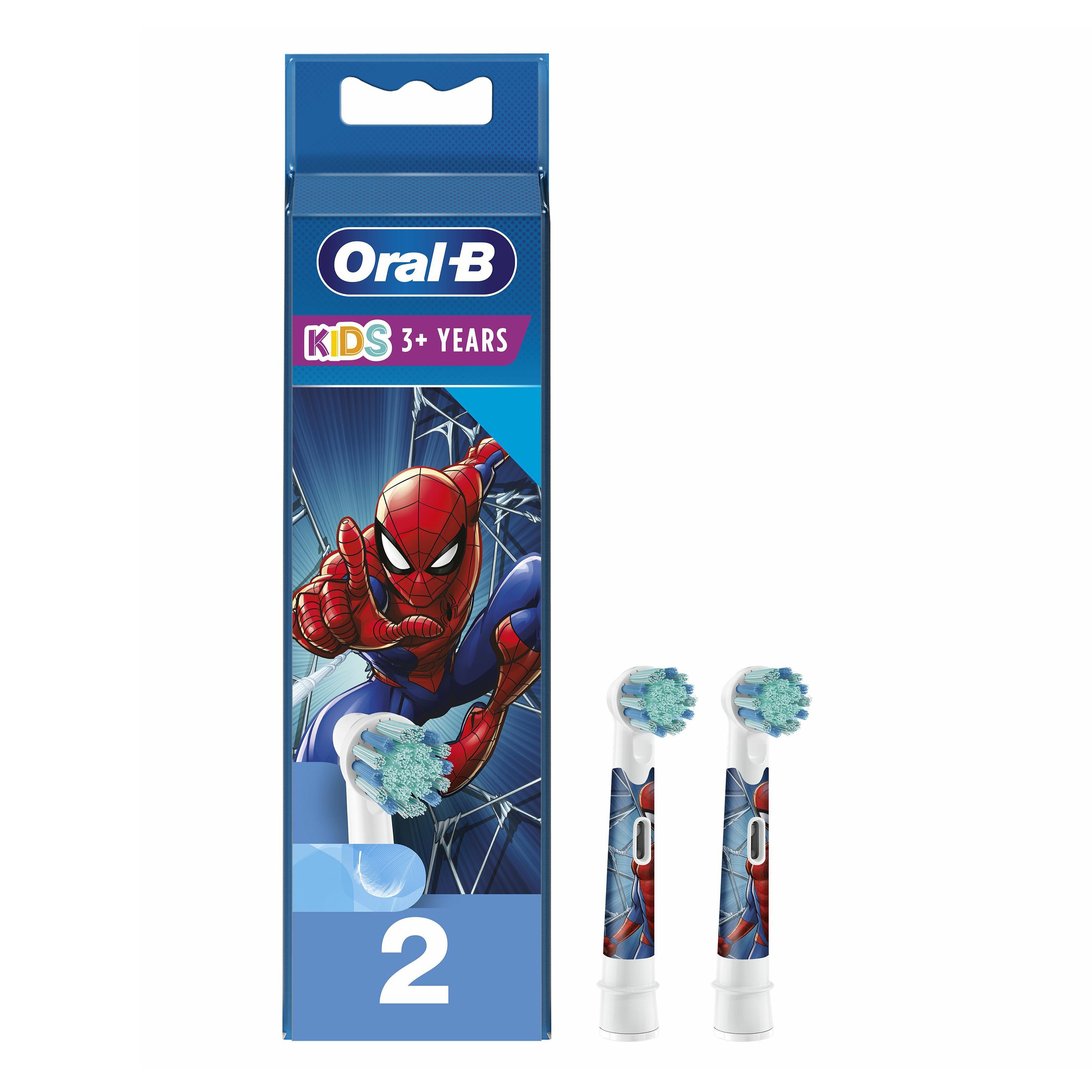 Сменные насадки детские Oral-B Kids Человек Паук для электр. зубной щетки супермягкие 2 шт