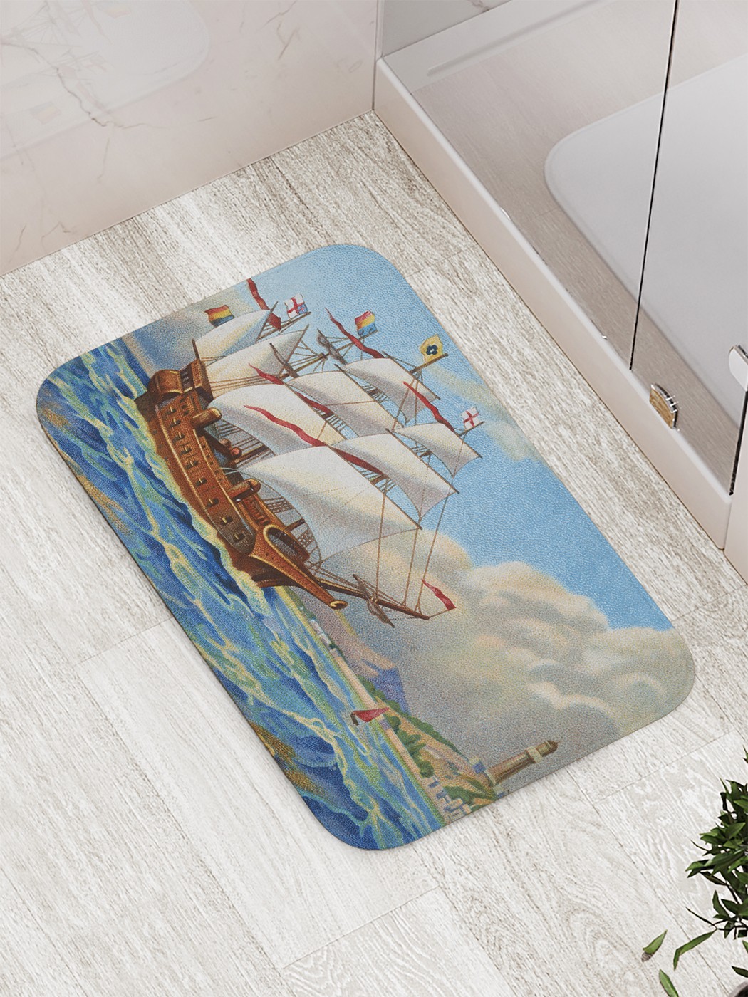 

Коврик противоскользящий для ванной, сауны, бассейна, 77х52 см bath_63729 JoyArty