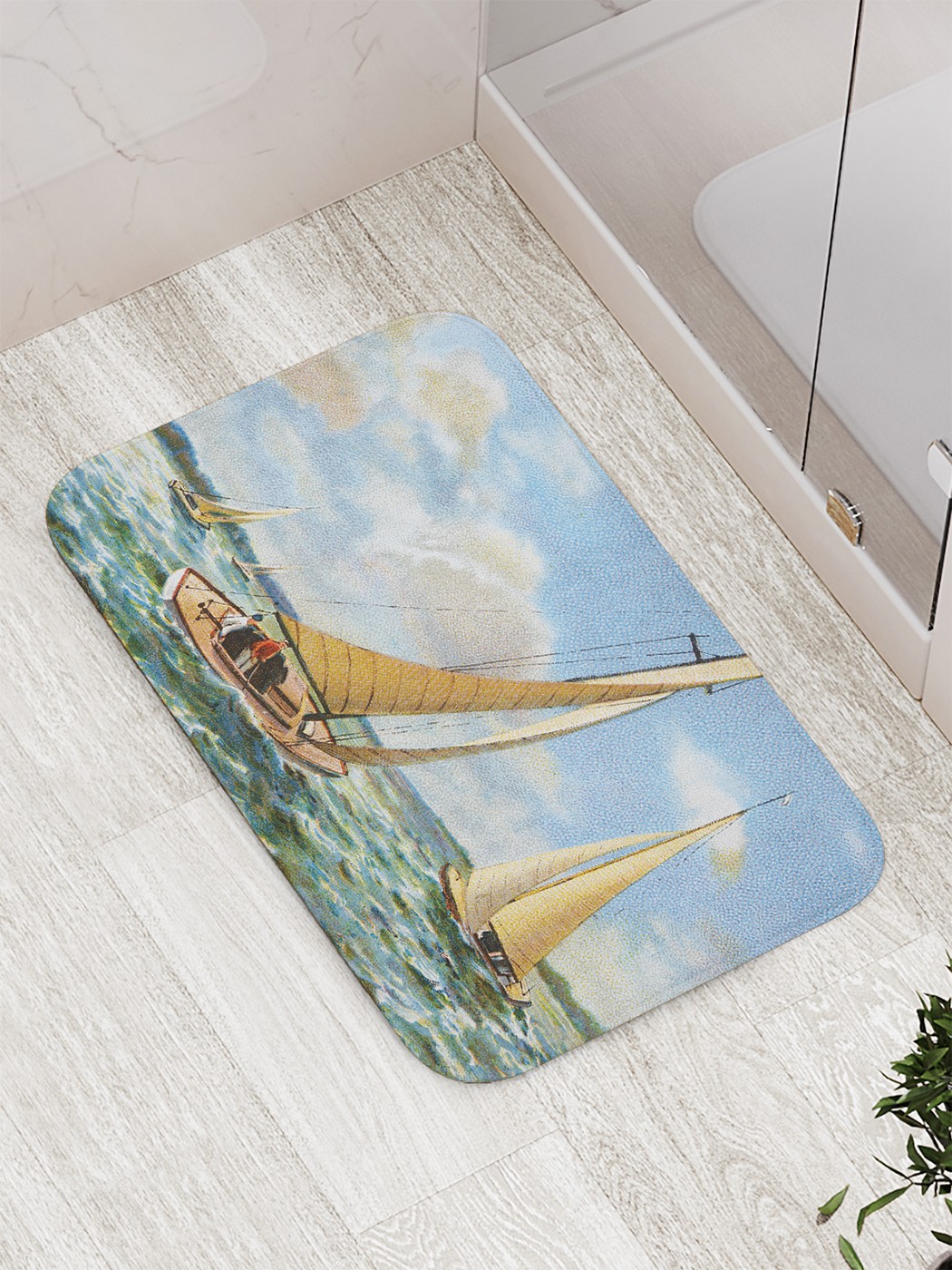 

Коврик противоскользящий для ванной, сауны, бассейна, 77х52 см bath_63721 JoyArty