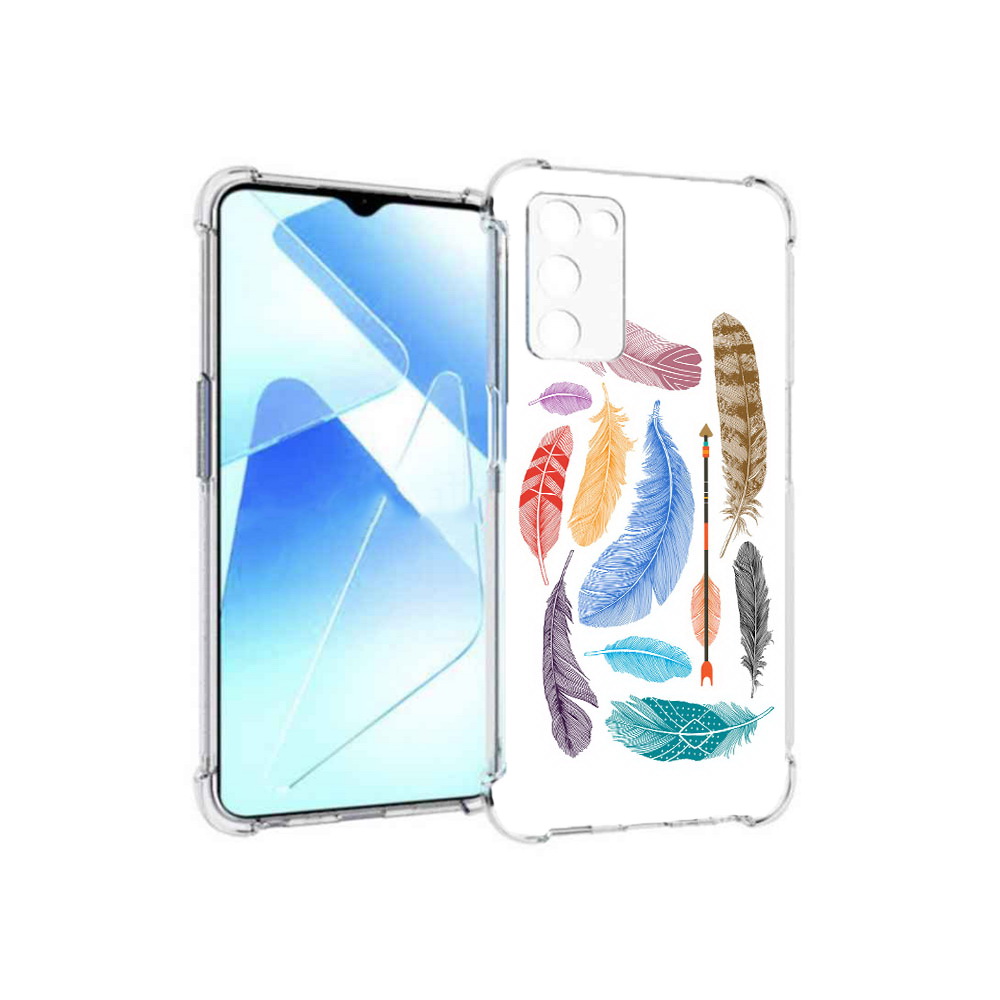 

Чехол MyPads Tocco для Infinix Zero X Pro разноцветные перья, Прозрачный, Tocco