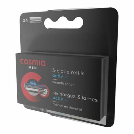 Кассеты Cosmia Activ + с тройным лезвием 4 шт запасные кассеты feather f system samurai edge с тройным лезвием для станка 8 шт