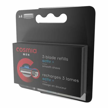 Кассеты Cosmia Activ + с тройным лезвием 4 шт