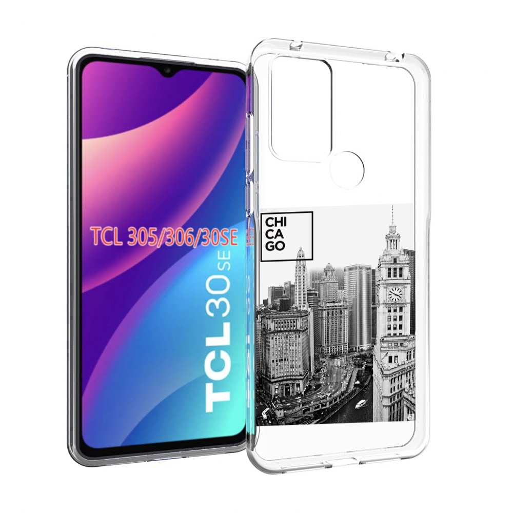 

Чехол MyPads черно белый чикаго для TCL 30SE/305/306/30E, Tocco