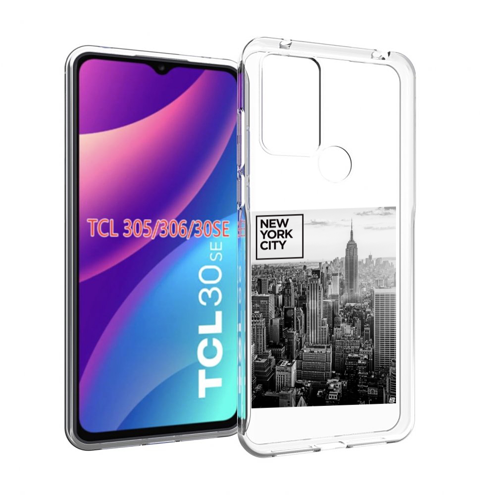 

Чехол MyPads черно белый Нью-Йорк для TCL 30SE/305/306/30E, Tocco