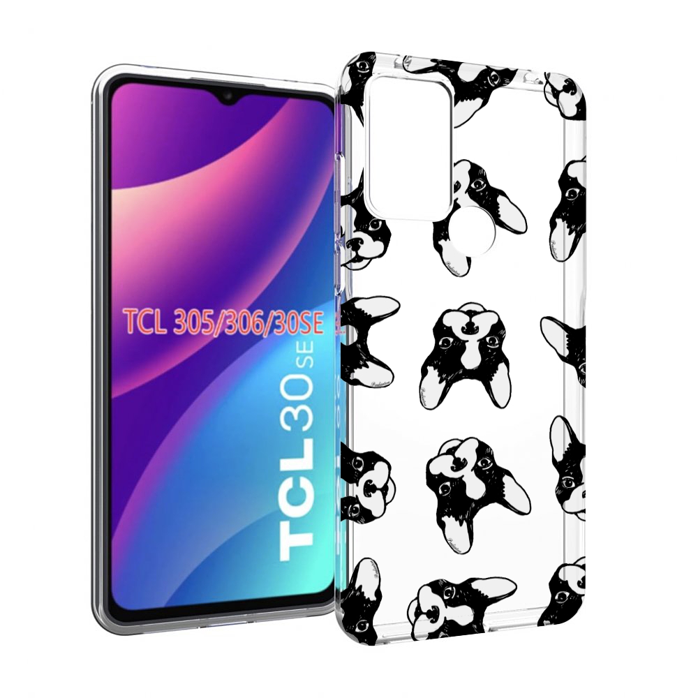 

Чехол MyPads черно белые собачки для TCL 30SE/305/306/30E, Tocco