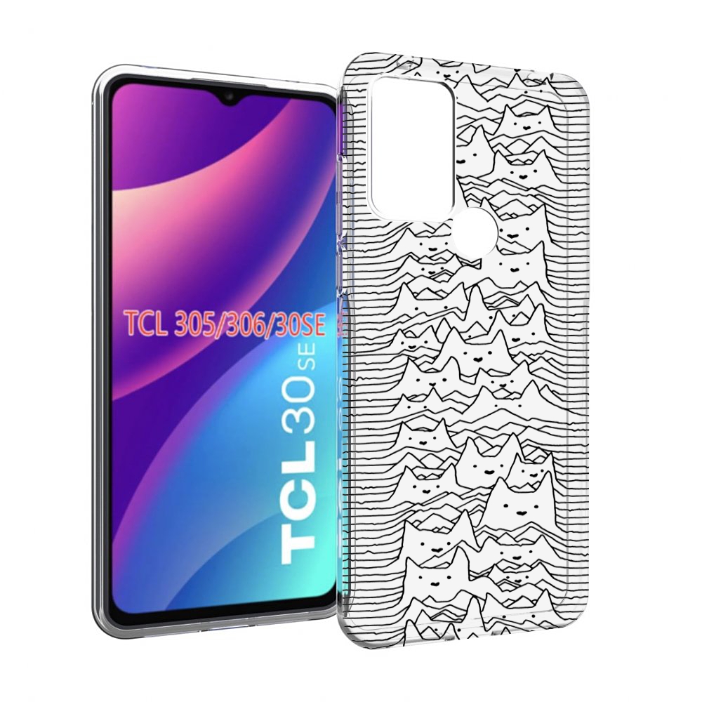 

Чехол MyPads черно белые коты 3D для TCL 30SE/305/306/30E, Tocco