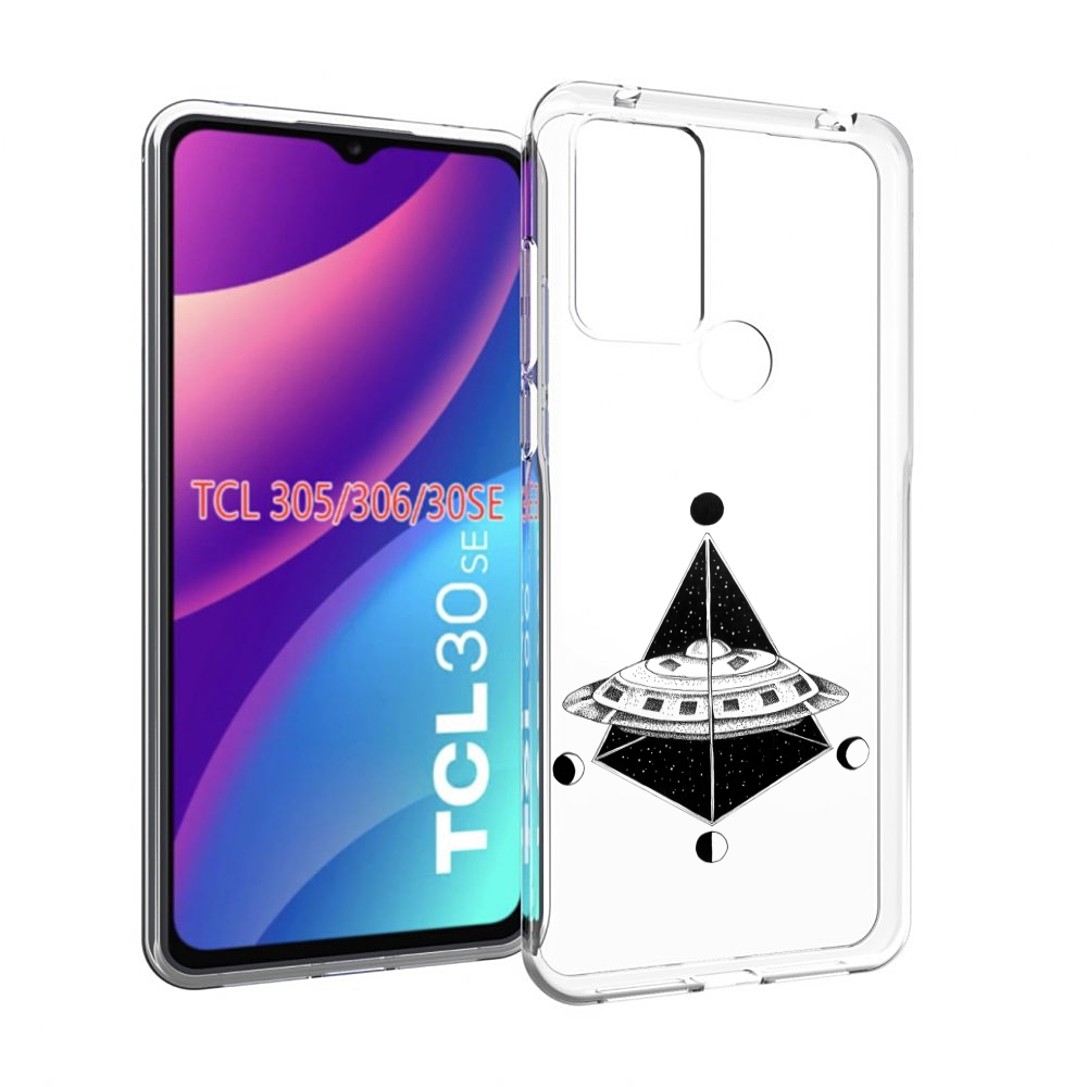 

Чехол MyPads черно белая летающая тарелка для TCL 30SE/305/306/30E, Tocco