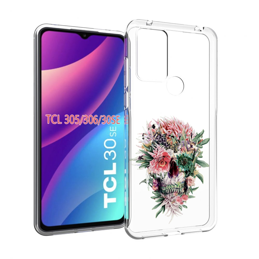 

Чехол MyPads череп из цветов для TCL 30SE/305/306/30E, Tocco