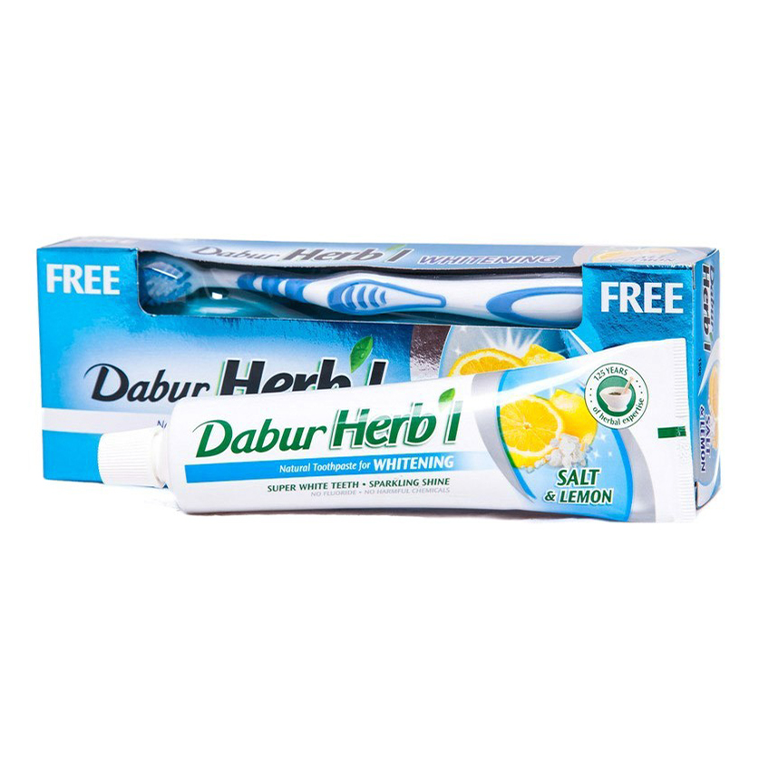 Зубная паста Dabur Herbl Salt Lemon с зубной щеткой 150 г