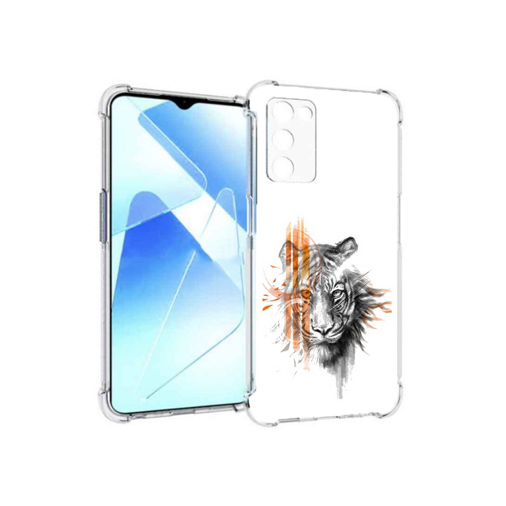 

Чехол MyPads Tocco для Infinix Zero X Pro огненный тигр, Прозрачный, Tocco