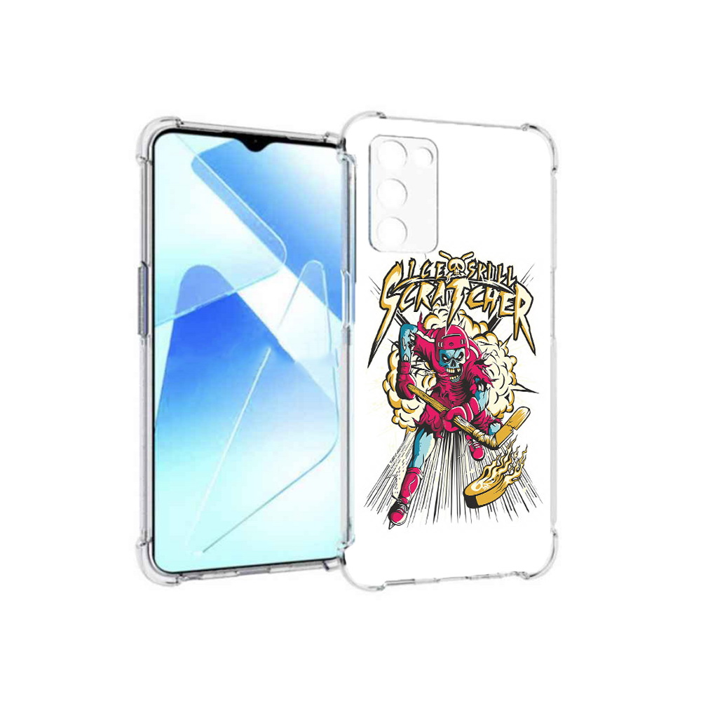 

Чехол MyPads Tocco для Infinix Zero X Pro нарисованный скелет хоккеист, Прозрачный, Tocco