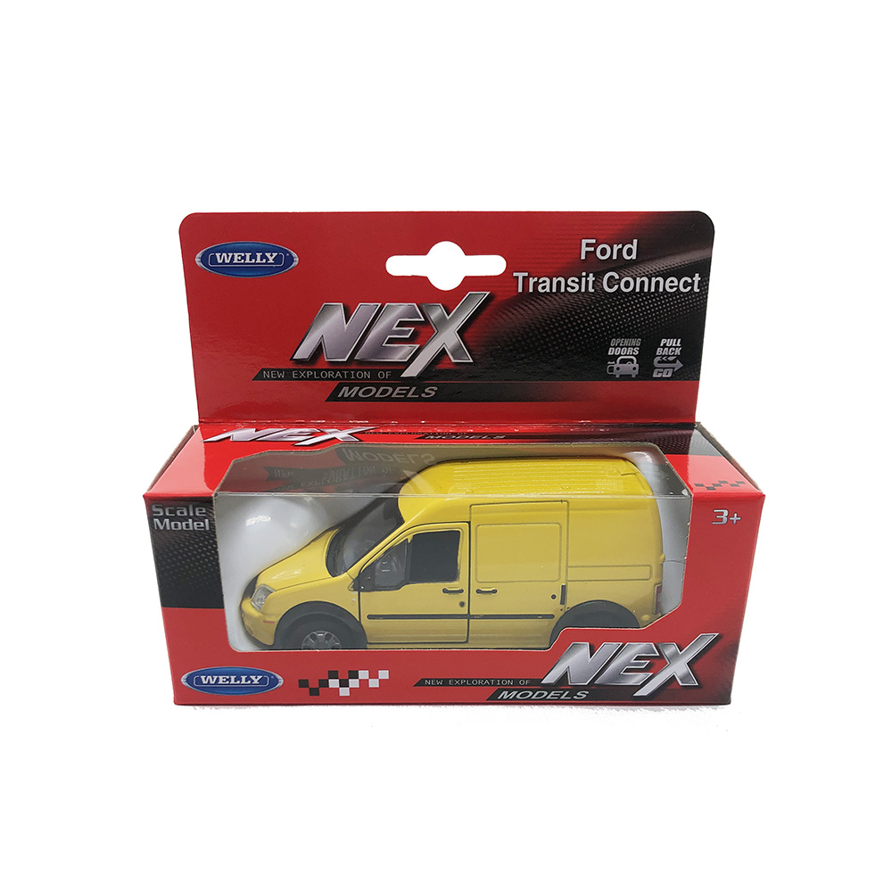 

Машинка Welly Ford Transit Connect желтый 43631W, Ford Transit Connect 43631W