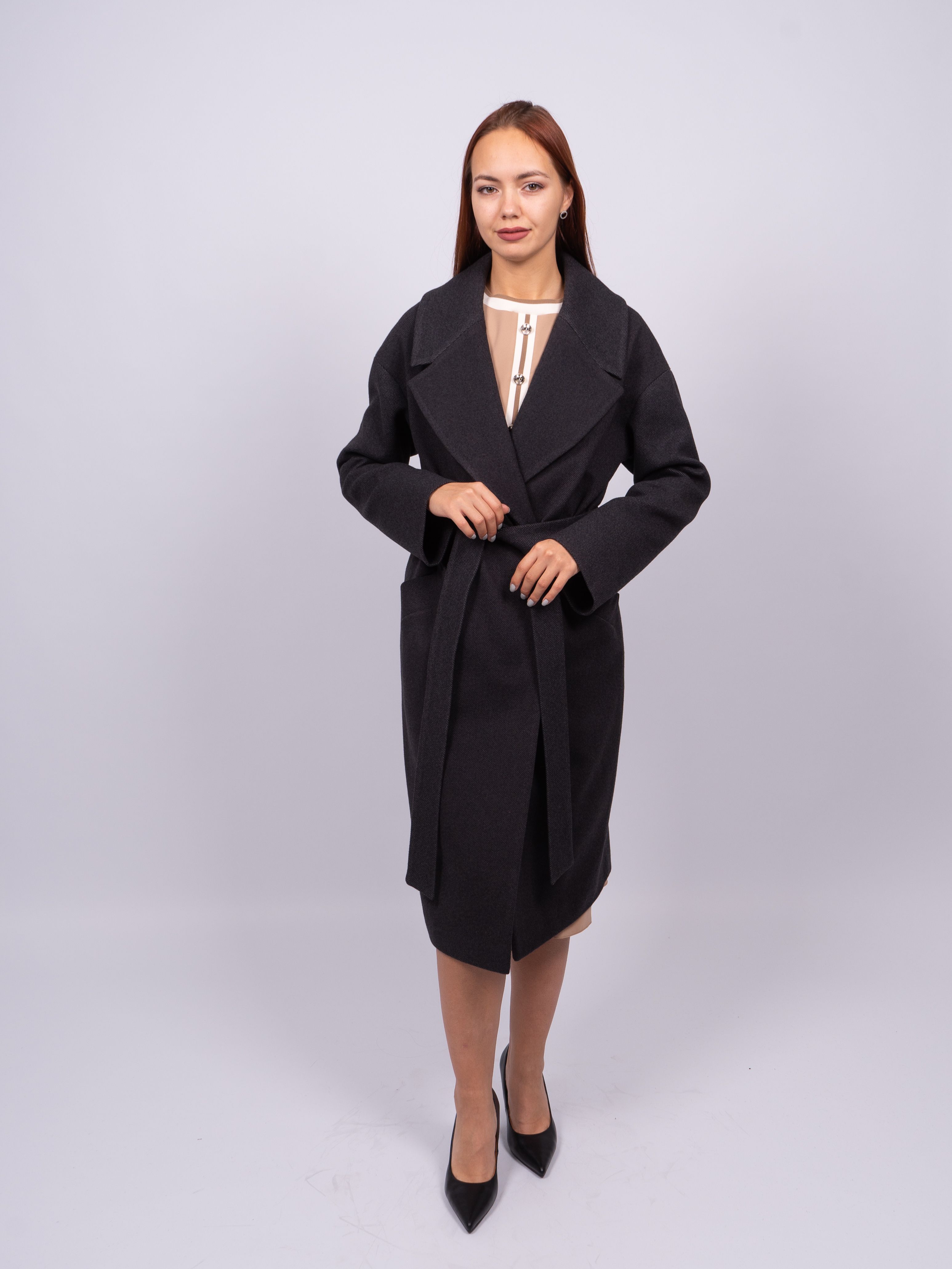 

Пальто женское 365 clothes KR-184-Рубчик серое 48 RU, Серый, KR-184-Рубчик