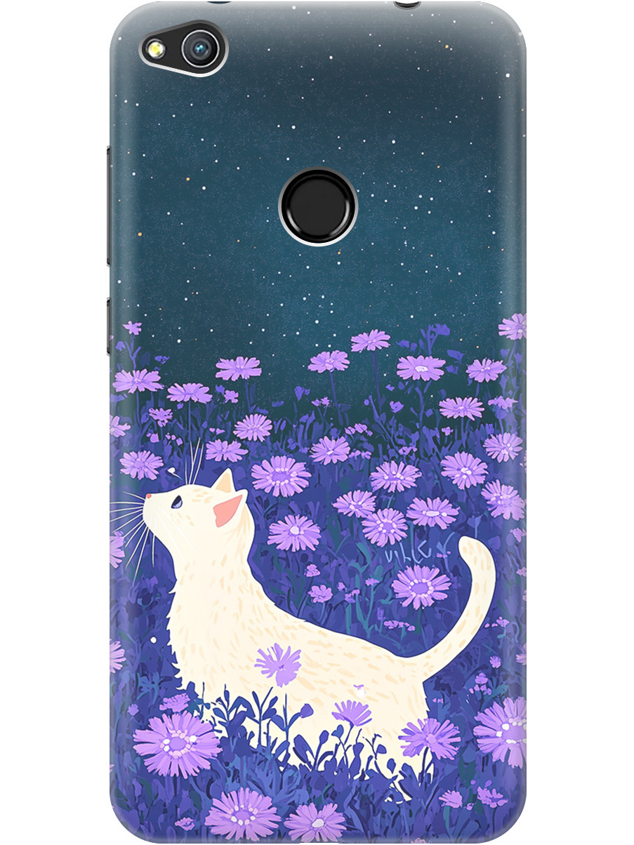 

Силиконовый чехол на Honor 8 Lite / Huawei P8 Lite (2017) с принтом матовый черный 857025, Черный;белый;фиолетовый, 714714512