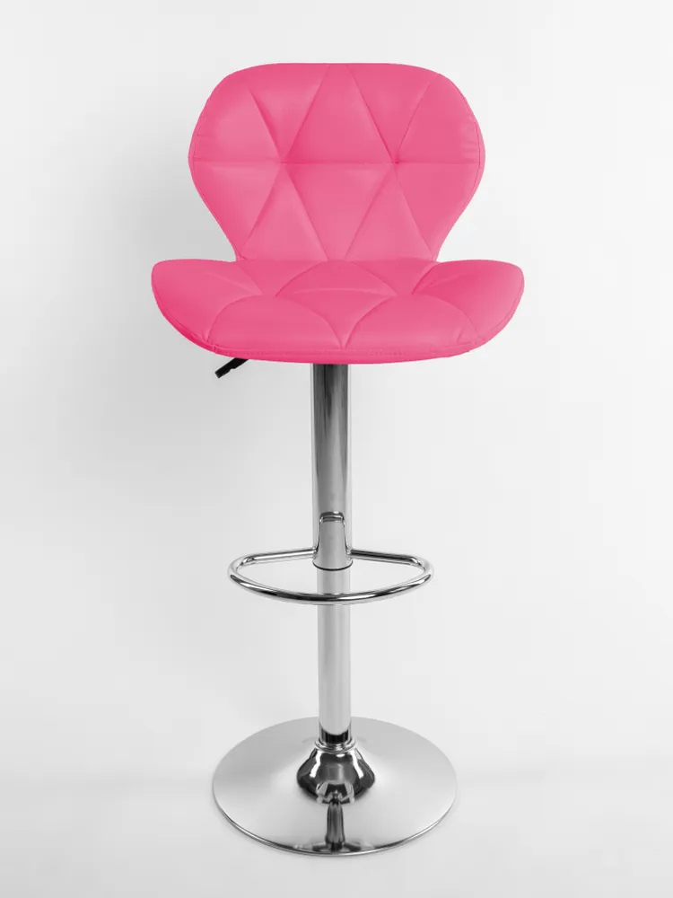 Стул барный Masscomplekt Ракушка фуксия/серебристый