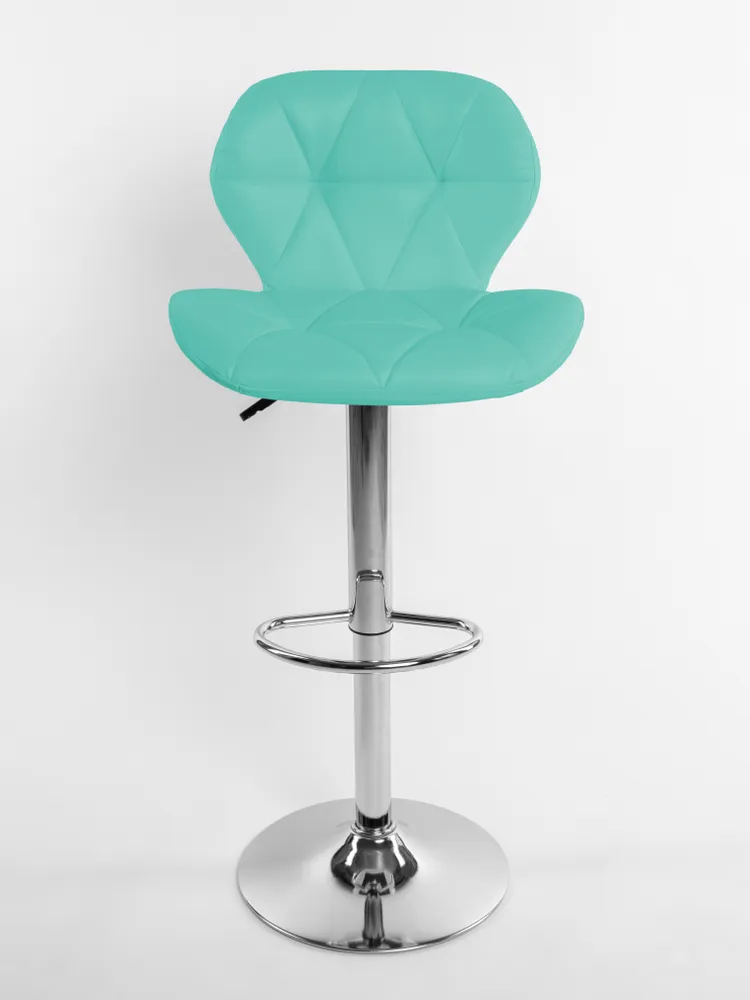 Стул барный Masscomplekt Ракушка бирюзовый/серебристый