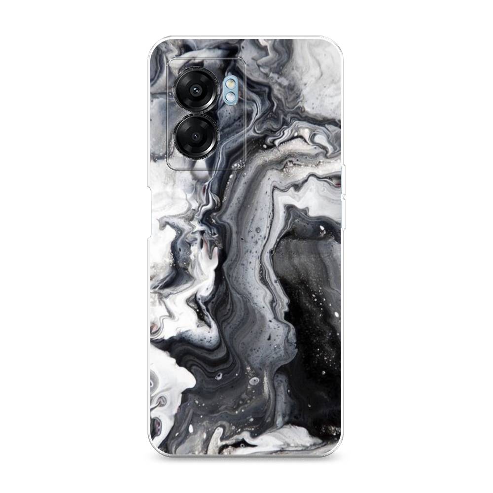 фото Силиконовый чехол "бело-черные сложные полосы" на oppo a57 5g awog