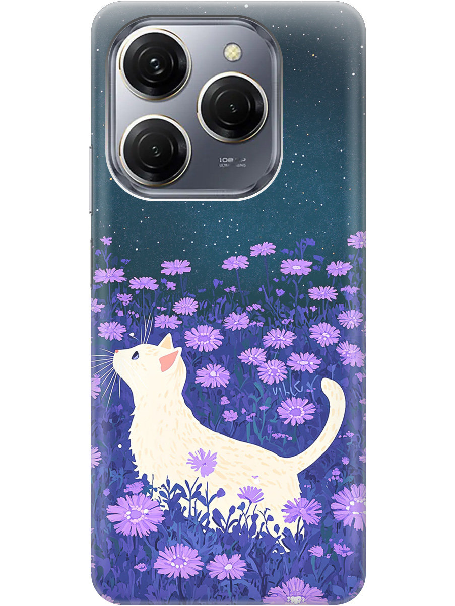 

Силиконовый чехол на Tecno Spark 20 Pro с принтом матовый черный 857182, Черный;белый;фиолетовый, 779829012
