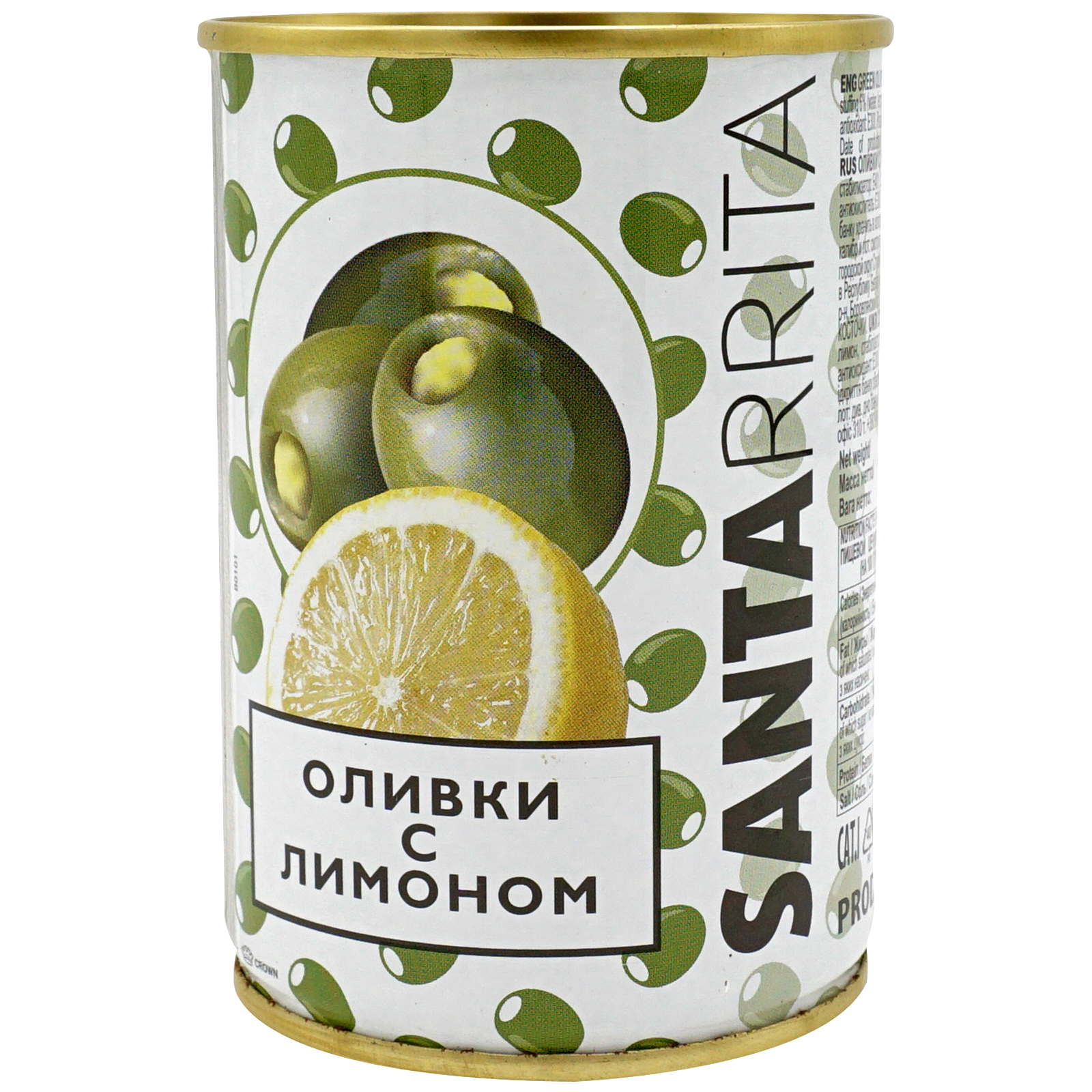 

Оливки Santarrita зеленые средние без косточки с лимоном 280 г
