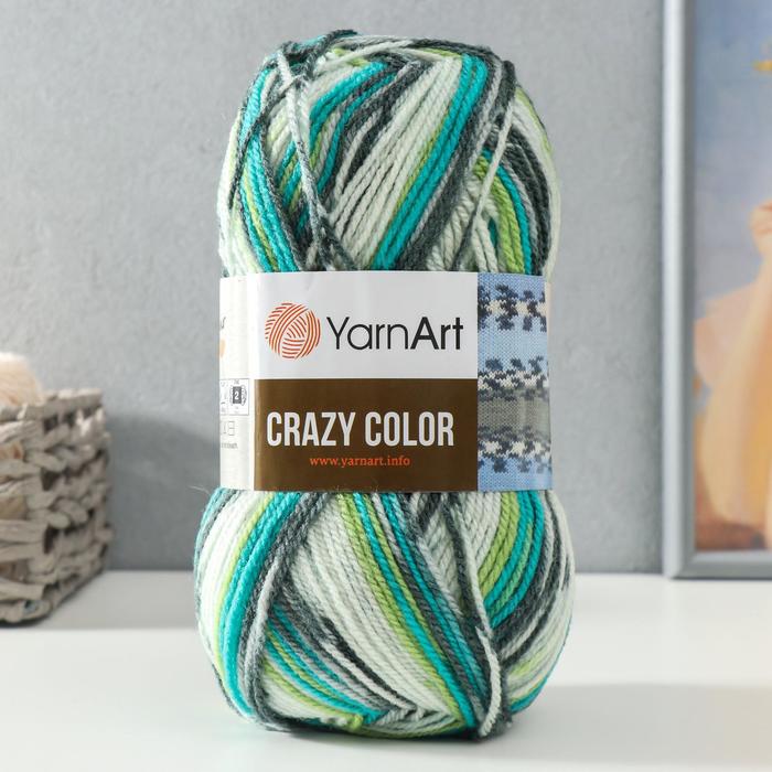 

Пряжа "Crazy color" 25% шерсть, 75% акрил 260м/100гр (166 принт), Разноцветный, Пряжа для вязания "Crazy color"