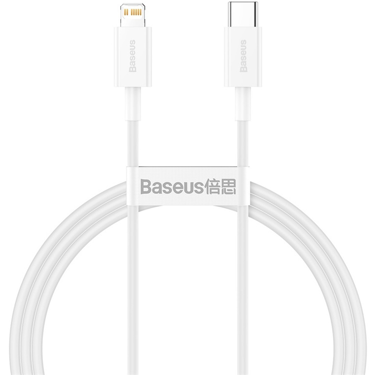 фото Кабель usb type-c (m) - lightning (m) 1м baseus superior series pd 20w белый (catlys-a02)