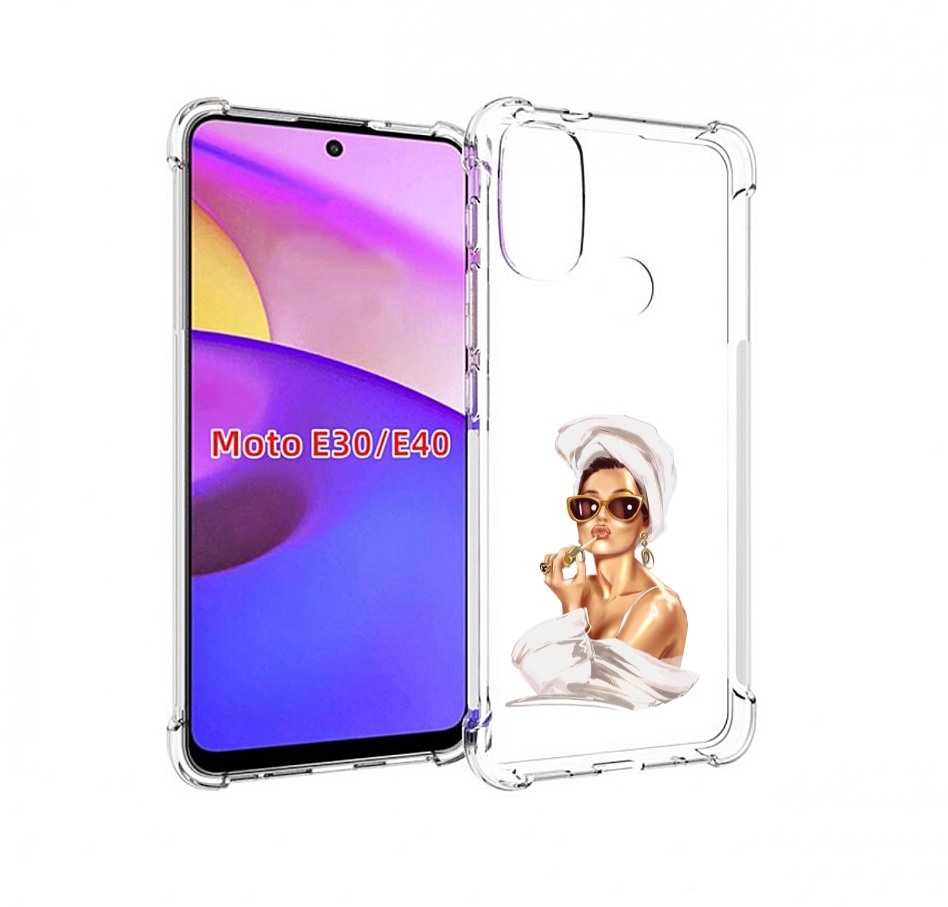 

Чехол бампер MyPads Девушка-утром женский для Motorola Moto E30., Прозрачный, Tocco