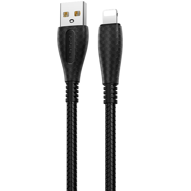 фото Кабель usb 2.0 a (m) - lightning (m) 1м borofone bx38 cool - черный