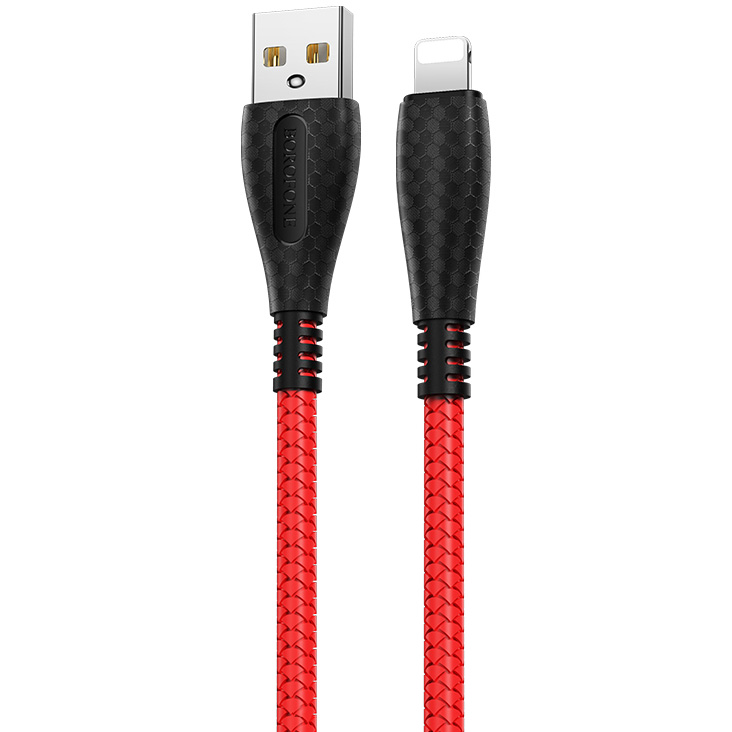 фото Кабель usb 2.0 a (m) - lightning (m) 1м borofone bx38 cool - красный