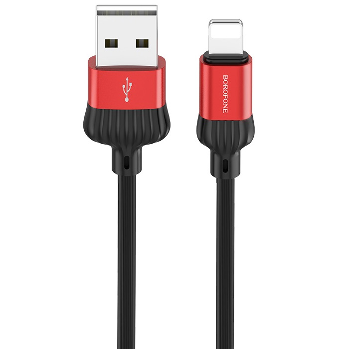 фото Кабель usb 2.0 a (m) - lightning (m) 1м borofone bx28 dignity - красный